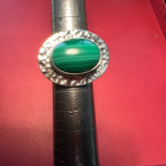 Vintage sterling silver Malachite ring. - Picture 3 of 7